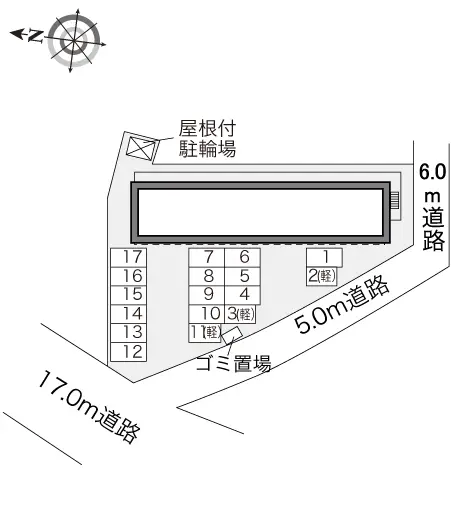 ★手数料０円★射水市中新湊　月極駐車場（LP）